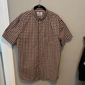 Fjallraven Red and White Plaid Button Down Shirt